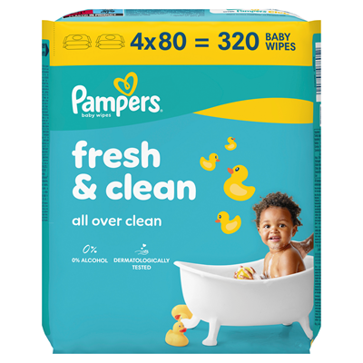 Pampers Șervețele Umede, 4 x 80 buc.