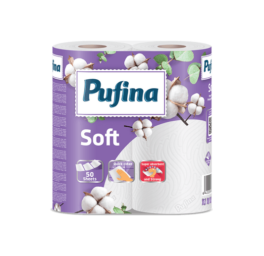 Pufina Soft Prosop Hârtie, 2 straturi, 2 role