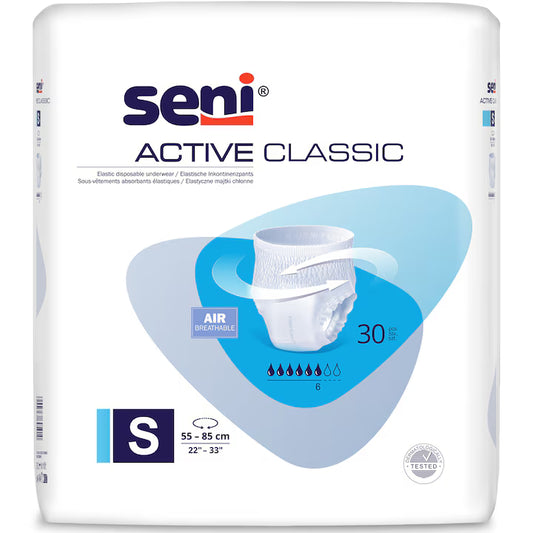 Seni Active Classic – scutece tip chilot, S (55–85 cm), 30 buc.