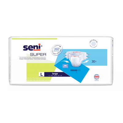 SENI Super – Scutece Adulți L (100–150 cm), 30 bucăți