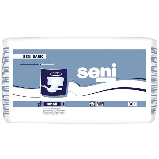 Scutece pentru adulți Seni Basic, S (55–80 cm), 30 buc.