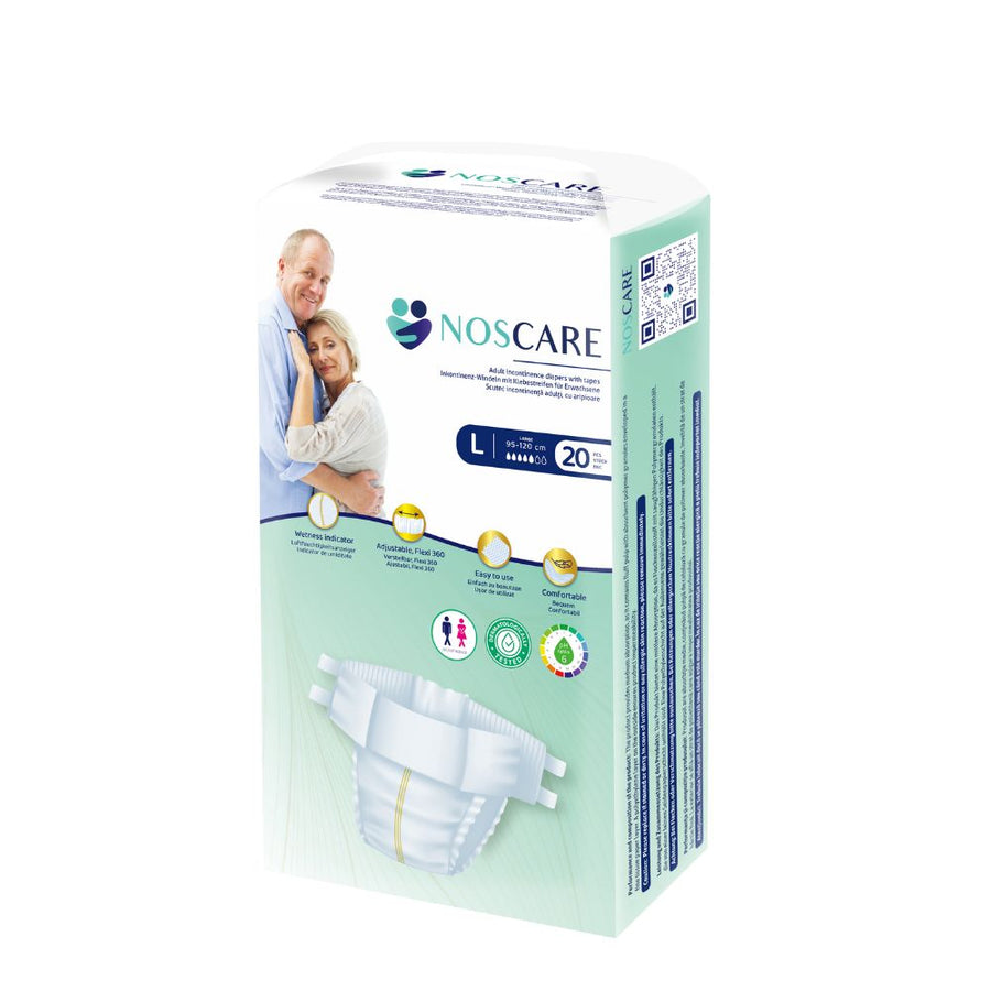 Noscare – scutece cu aripioare pentru incontinență, L (95–120 cm), 20 buc.
