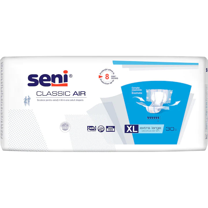 Scutece pentru adulți Seni Classic Air, XL (130–170 cm), 30 buc.
